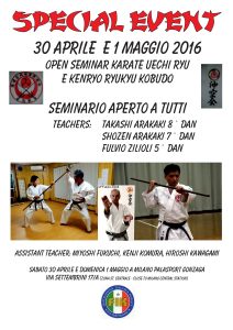 Stage di Karate Uechi Ryu e Kenryo Ryukyu Kobudo