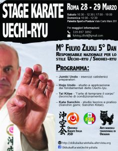 Stage di Karate Uechi-Ryu con M° Zilioli